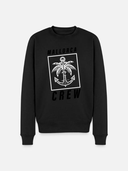 Mallorca Crew Palme Anker - Männer Premium Bio Pullover - Schwarz