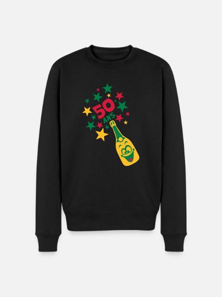 50 ans bouteille smiley etoile - Pull Premium bio Homme - noir