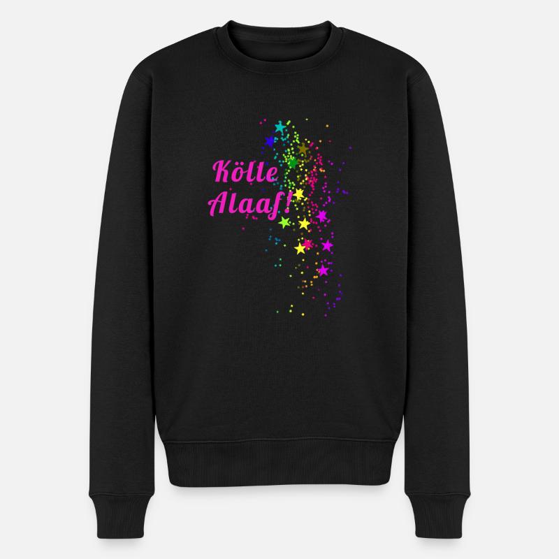Kölle alaaf, Konfetti,karneval, Sterne - Männer Premium Bio Pullover - Schwarz