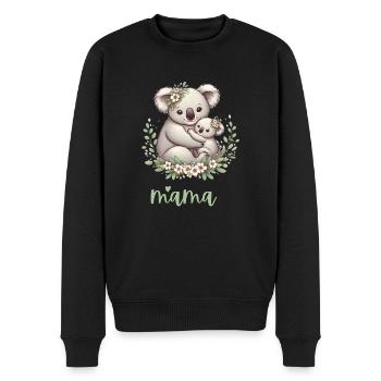 Maman Koala ours câlin I Couronne florale maman I Koala - Pull Premium bio Homme - noir - Devant - Nico (187cm)