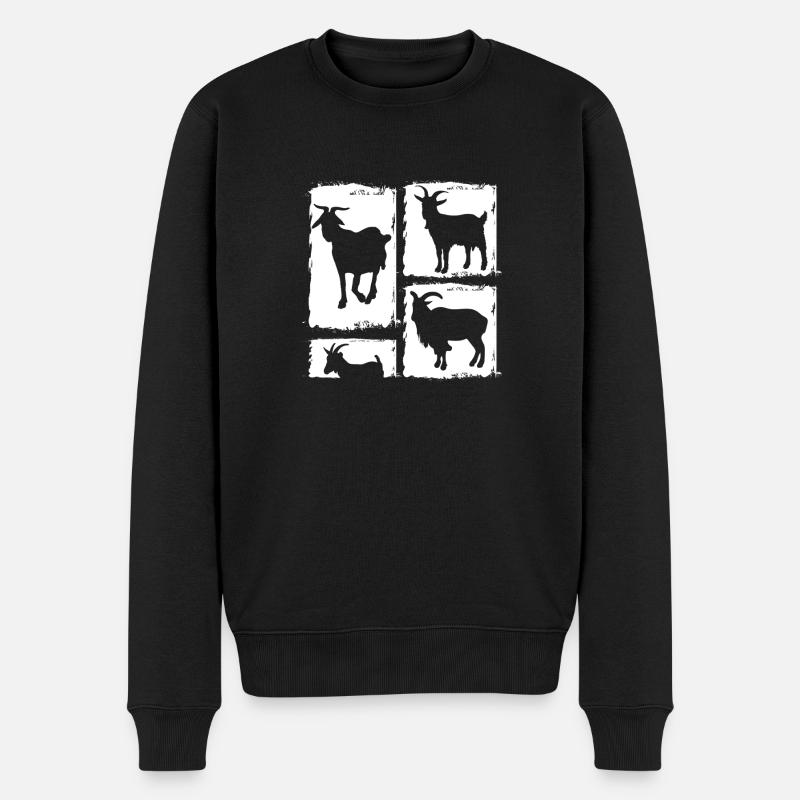 Ziegen - Männer Premium Bio Pullover - Schwarz