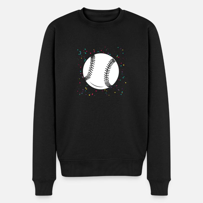 Baseballspieler Baseball - Männer Premium Bio Pullover - Schwarz