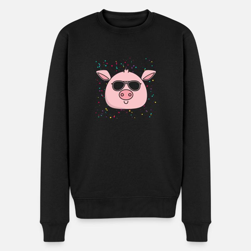 Schwein - Männer Premium Bio Pullover - Schwarz