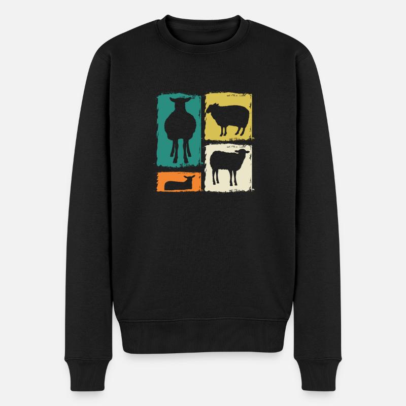 Schäfer Schaf - Männer Premium Bio Pullover - Schwarz