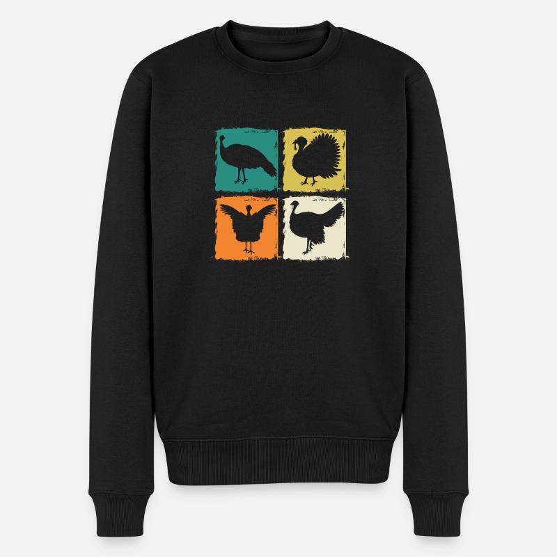 Poulets Coq Dinde - Pull Premium bio Homme - noir