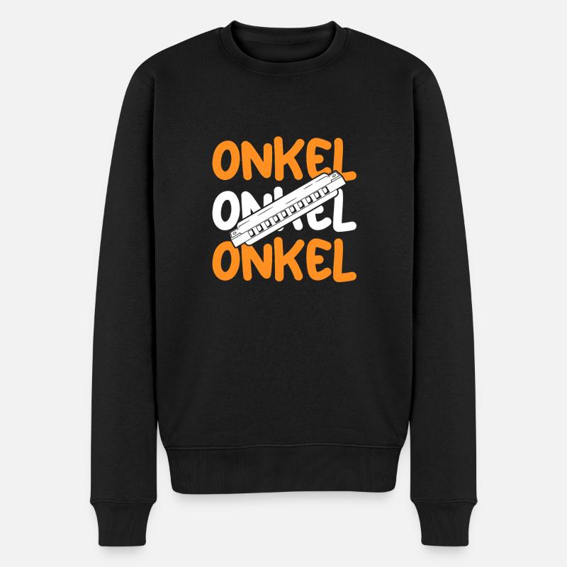 Harmonika Onkel Mundharmonika - Männer Premium Bio Pullover - Schwarz