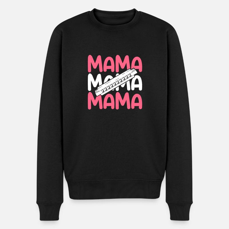 Harmonica Maman Mère Harmonica - Pull Premium bio Homme - noir
