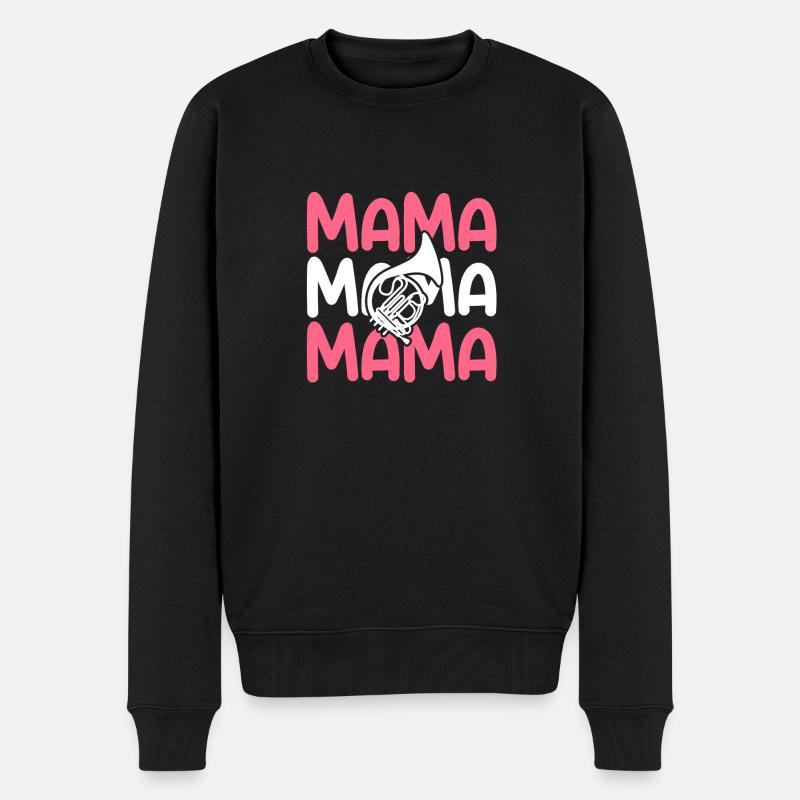 Hornist Mama Mutter Waldhorn - Männer Premium Bio Pullover - Schwarz