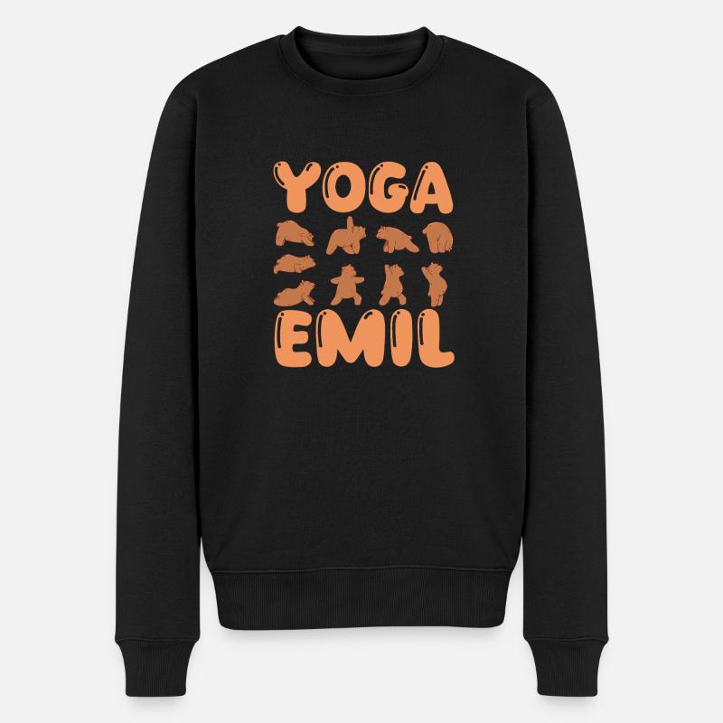 Yoga pour chat Emil - Pull Premium bio Homme - noir