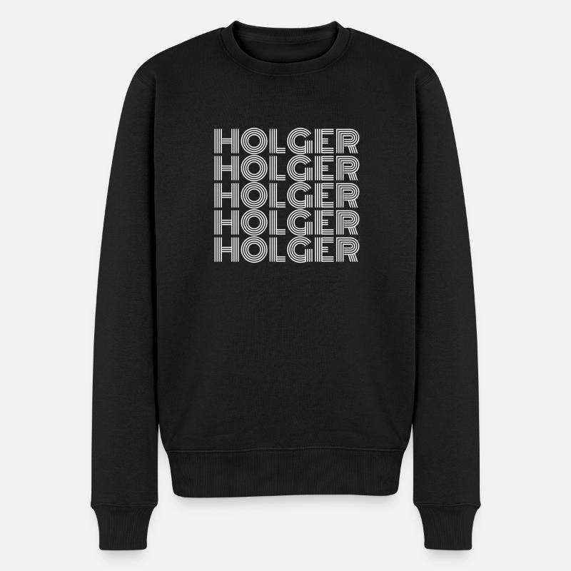 Holger - Männer Premium Bio Pullover - Schwarz