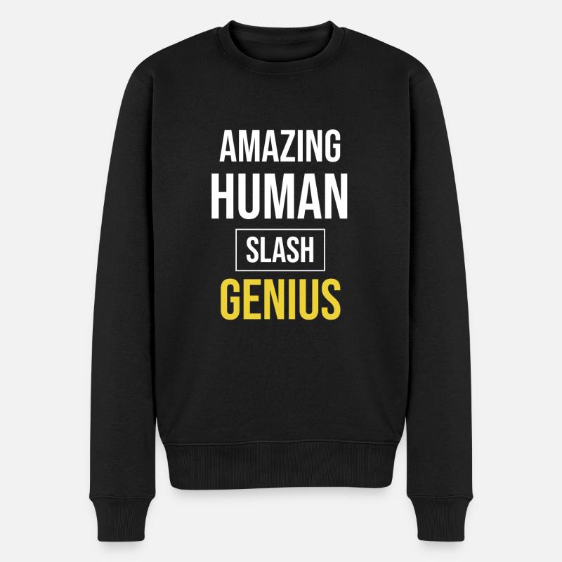 Brooklyn nine nine B99 Amazing Human / Genius - Männer Premium Bio Pullover - Schwarz
