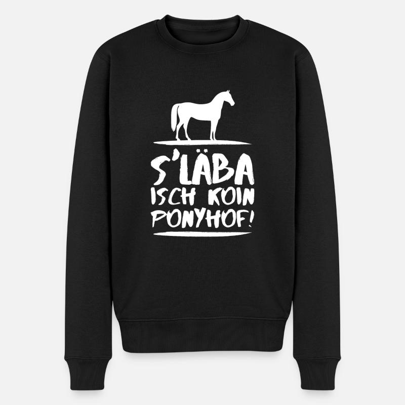Ponyhof (weiß) - Männer Premium Bio Pullover - Schwarz