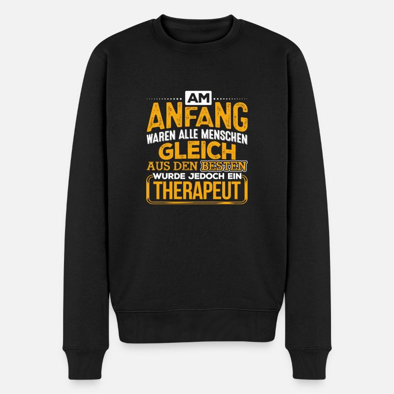 THERAPEUT - Der Beste - Männer Premium Bio Pullover - Schwarz