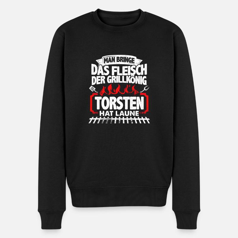 TORSTEN - Grill - Männer Premium Bio Pullover - Schwarz