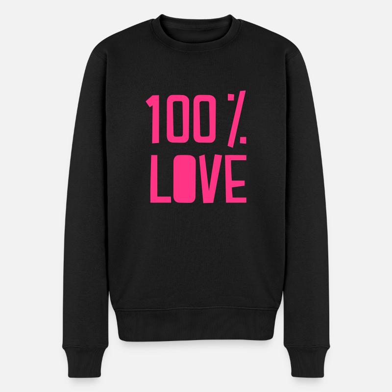 Love - Männer Premium Bio Pullover - Schwarz
