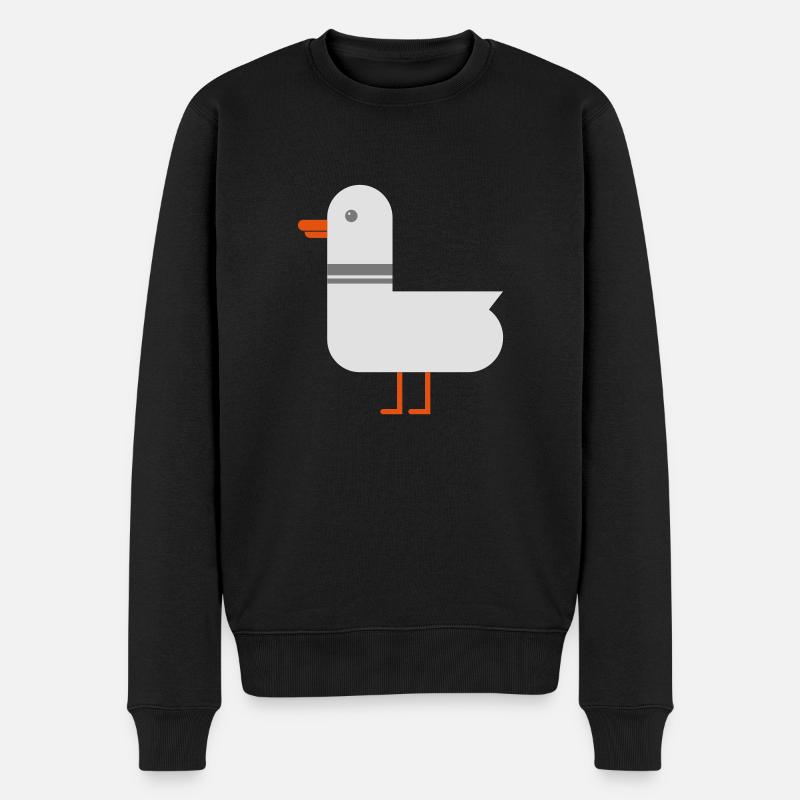 Möwe - Männer Premium Bio Pullover - Schwarz