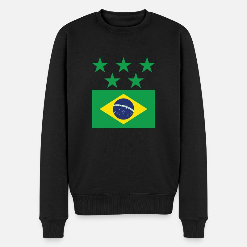 Brazilien - Männer Premium Bio Pullover - Schwarz
