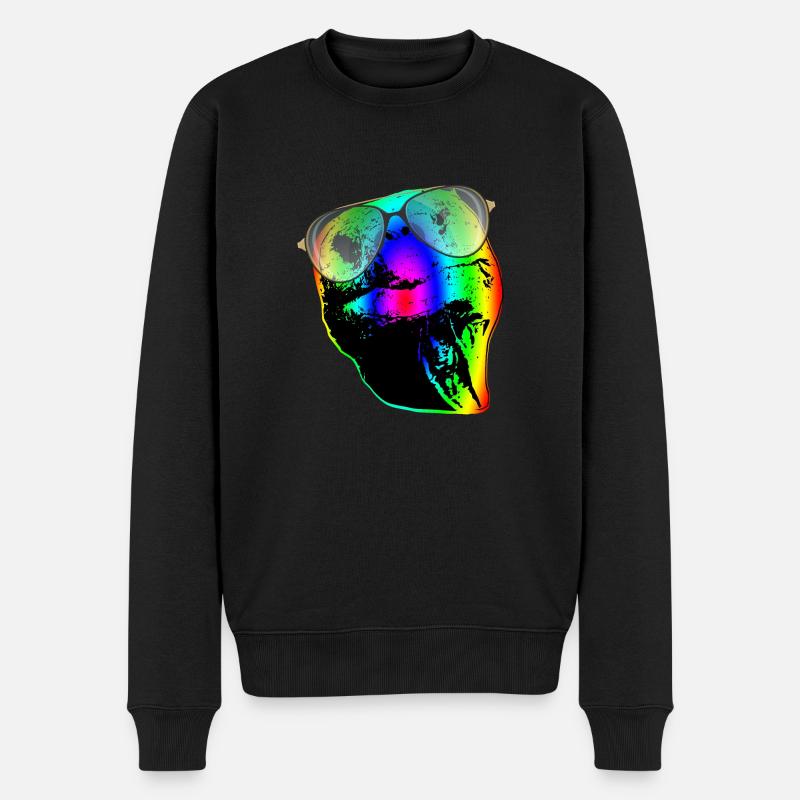 Schildkröte Sonnenbrille Schildkröten Regenbogen - Männer Premium Bio Pullover - Schwarz