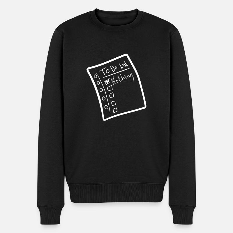 To do Liste - Männer Premium Bio Pullover - Schwarz