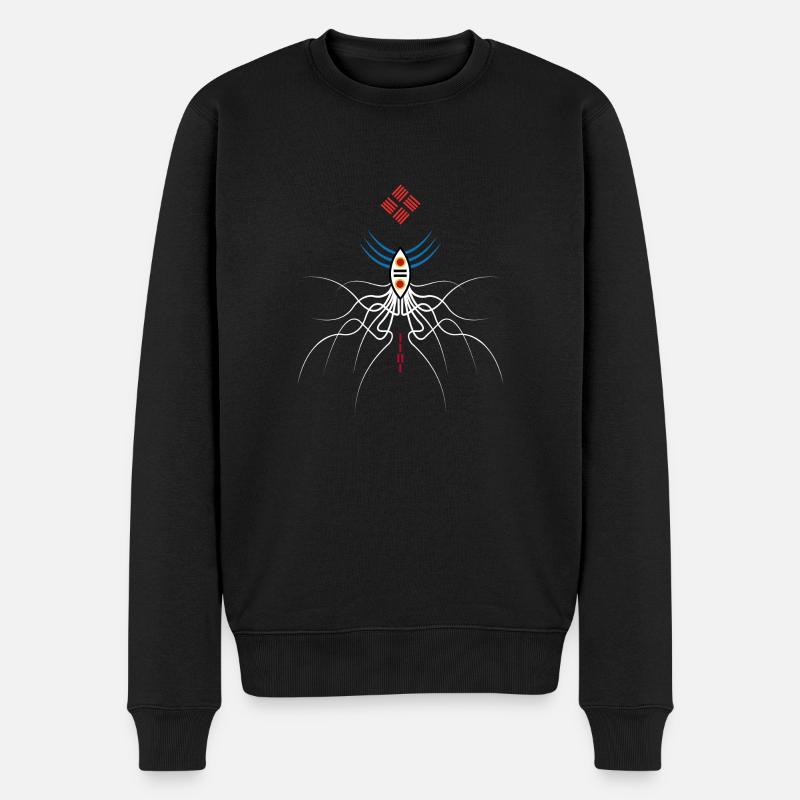 Kosmische Wurzeln Maske - Männer Premium Bio Pullover - Schwarz