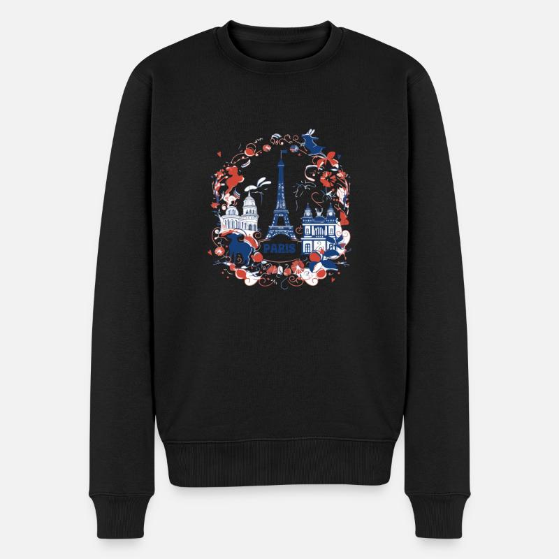 PARIS capitale - Pull Premium bio Homme - noir