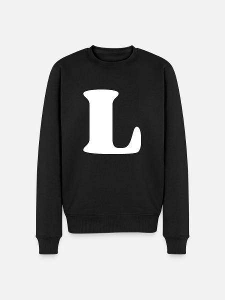 Letter l - Men's Premium Organic Jumper - black