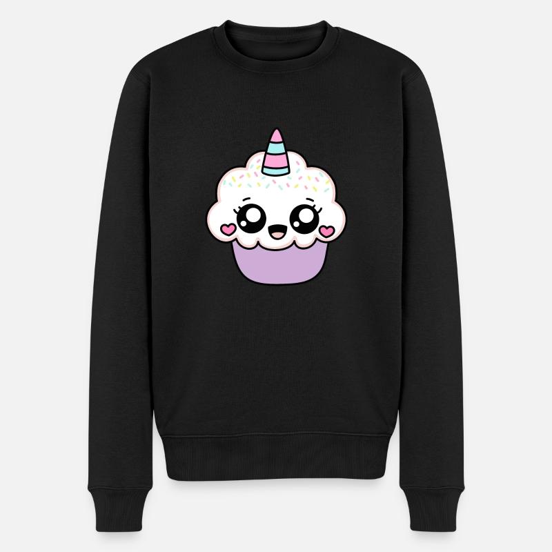CUPCAKE LICORNE - Pull Premium bio Homme - noir