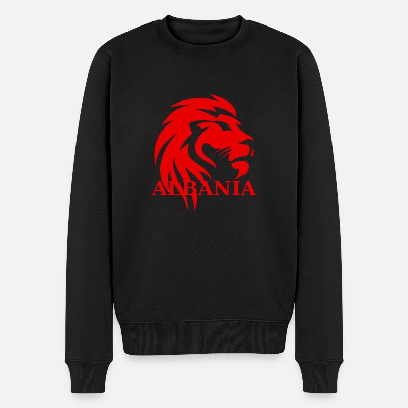 Albania Löwe - Männer Premium Bio Pullover - Schwarz