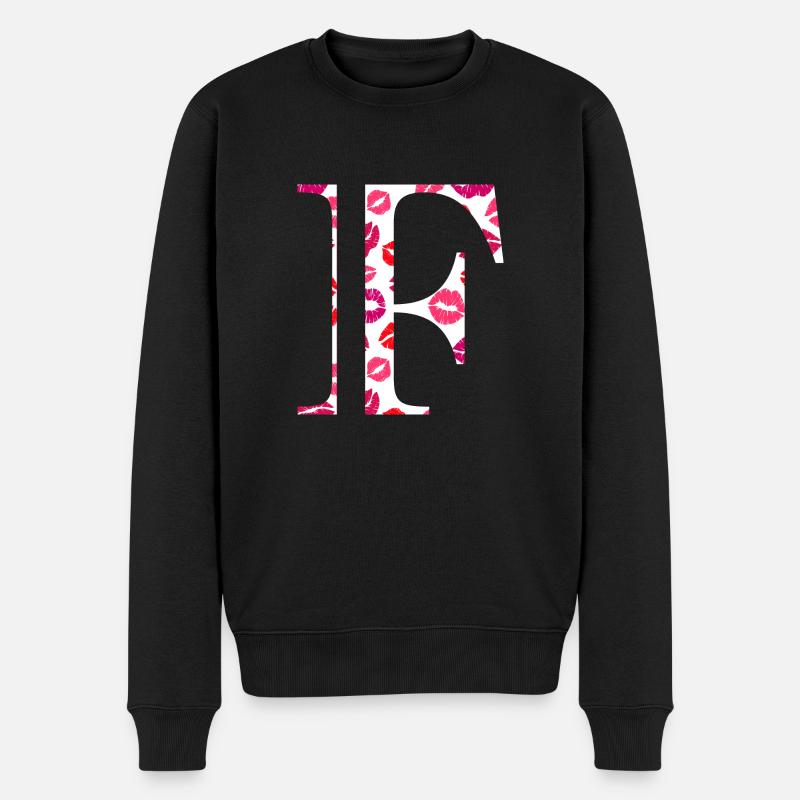 Buchstabe f Küsse - Männer Premium Bio Pullover - Schwarz
