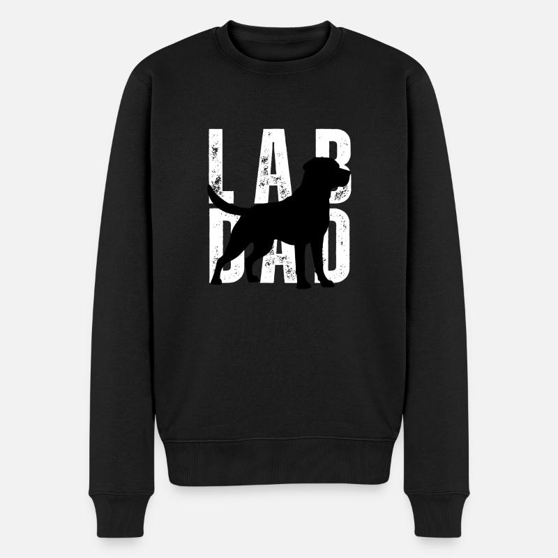 Labrador Lab Papa - Männer Premium Bio Pullover - Schwarz