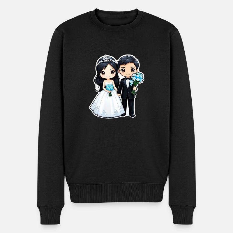 just married - pour mariage - Pull Premium bio Homme - noir