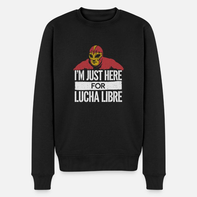 Mexican Wrestling Look - Männer Premium Bio Pullover - Schwarz