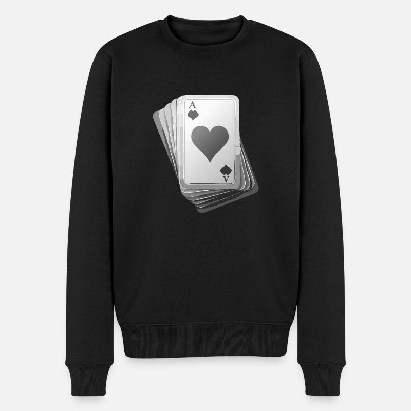Cards black/white - Männer Premium Bio Pullover - Schwarz