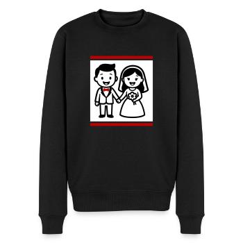 Mariage de couple marié - Pull Premium bio Homme - noir - Devant - Nico (187cm)