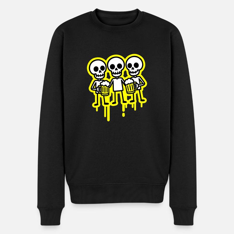 Party Crew Skeleton Bière - Pull Premium bio Homme - noir
