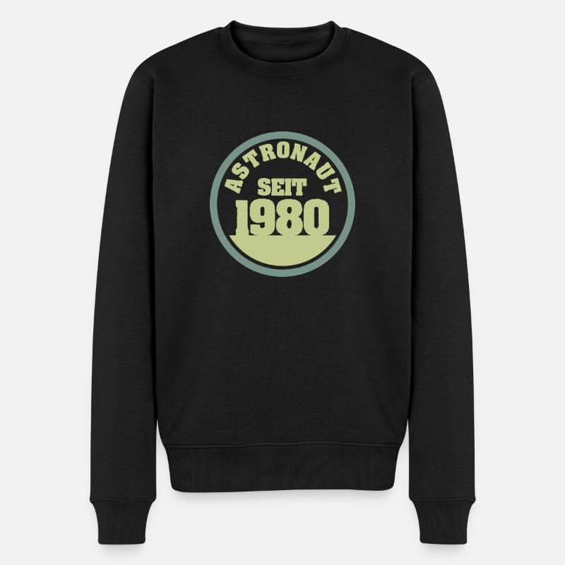 1980 - Männer Premium Bio Pullover - Schwarz