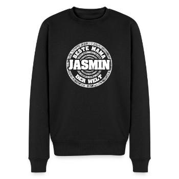 Jasmin als Mutter - Männer Premium Bio Pullover - Schwarz - Vorne - Nico (187cm)