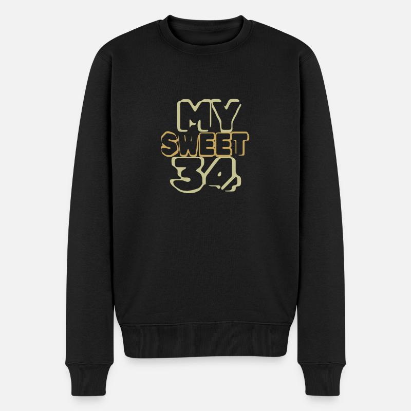 34 - Männer Premium Bio Pullover - Schwarz