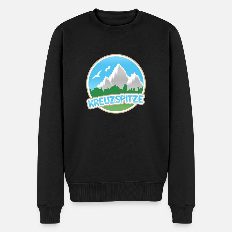 Kreuzspitze - Männer Premium Bio Pullover - Schwarz