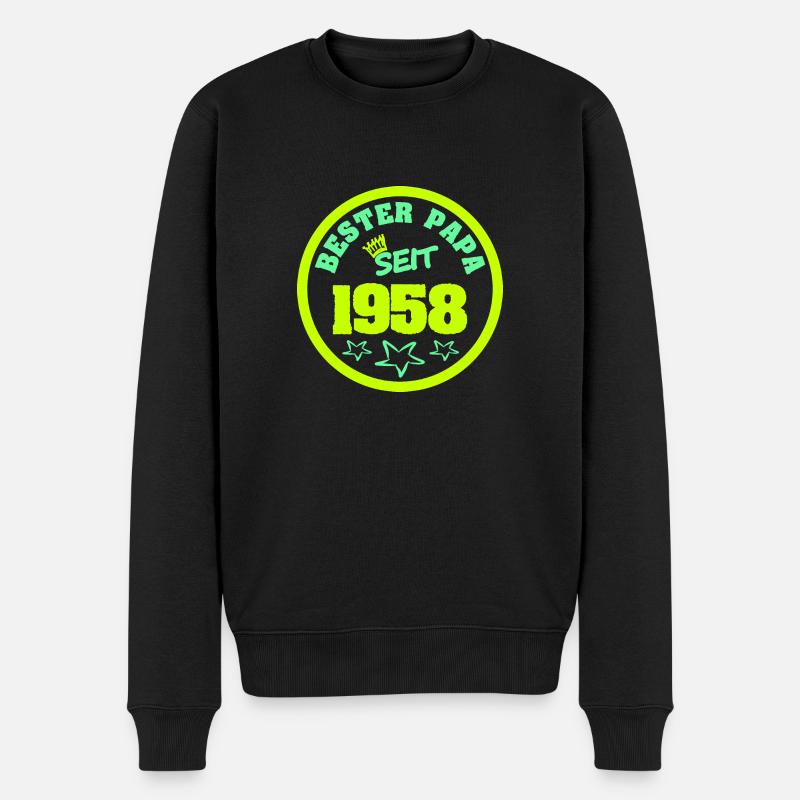 1958 - Männer Premium Bio Pullover - Schwarz