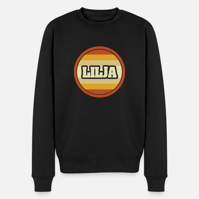 Vorname Lilja - Männer Premium Bio Pullover - Schwarz