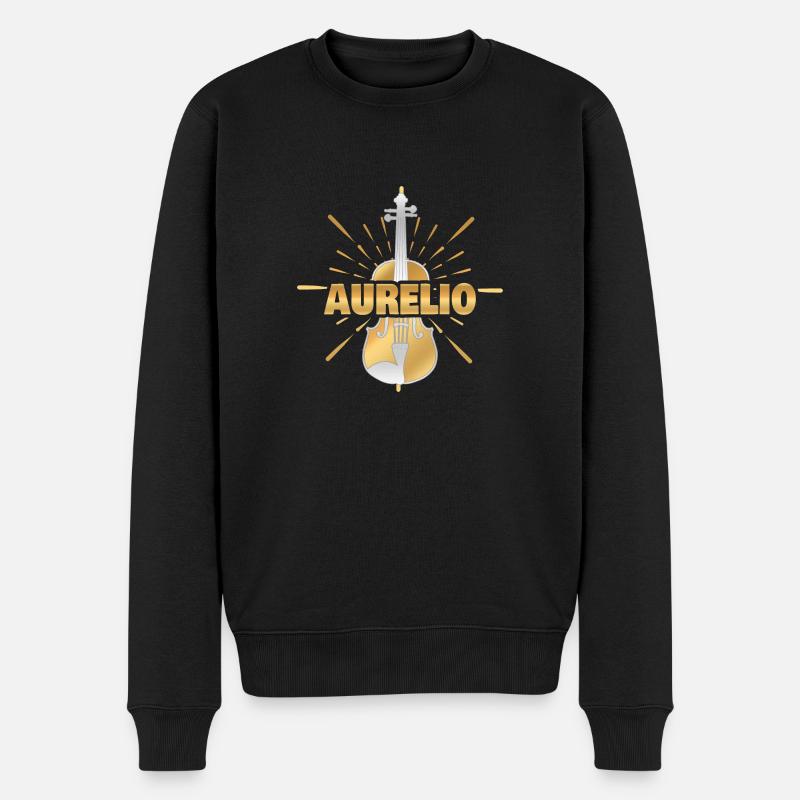 Aurelio - Männer Premium Bio Pullover - Schwarz