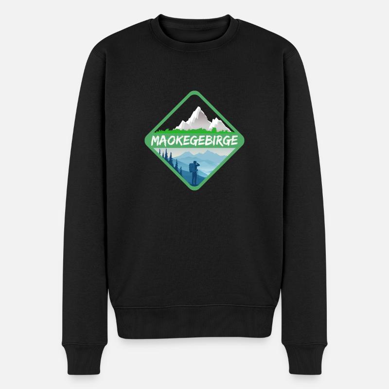 Natur Maokegebirge - Männer Premium Bio Pullover - Schwarz