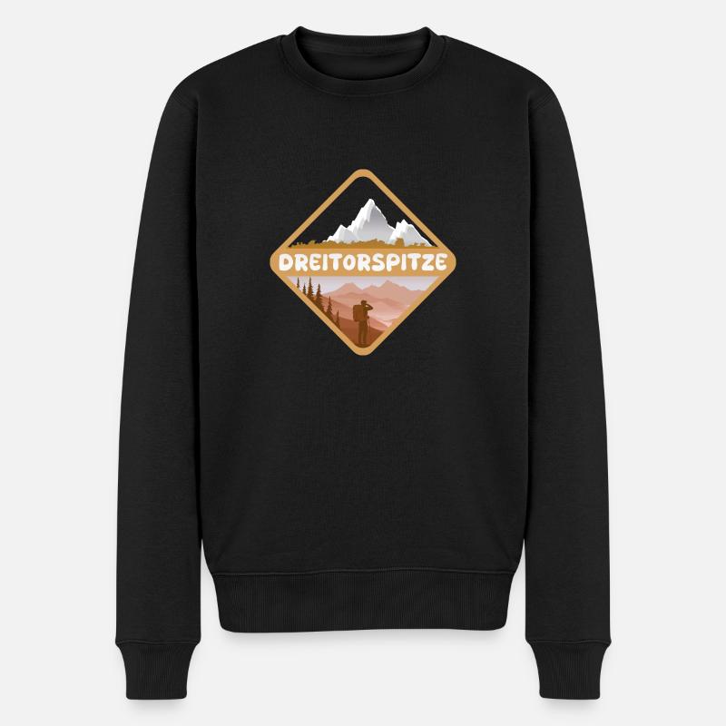 Dreitorspitze - Männer Premium Bio Pullover - Schwarz