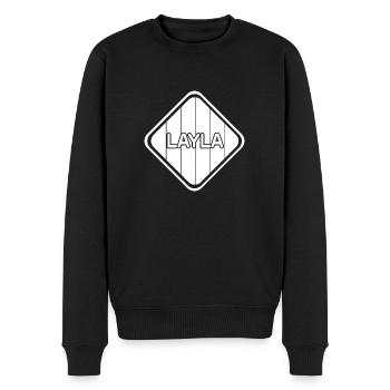 Mädchen Layla - Männer Premium Bio Pullover - Schwarz - Vorne - Nico (187cm)