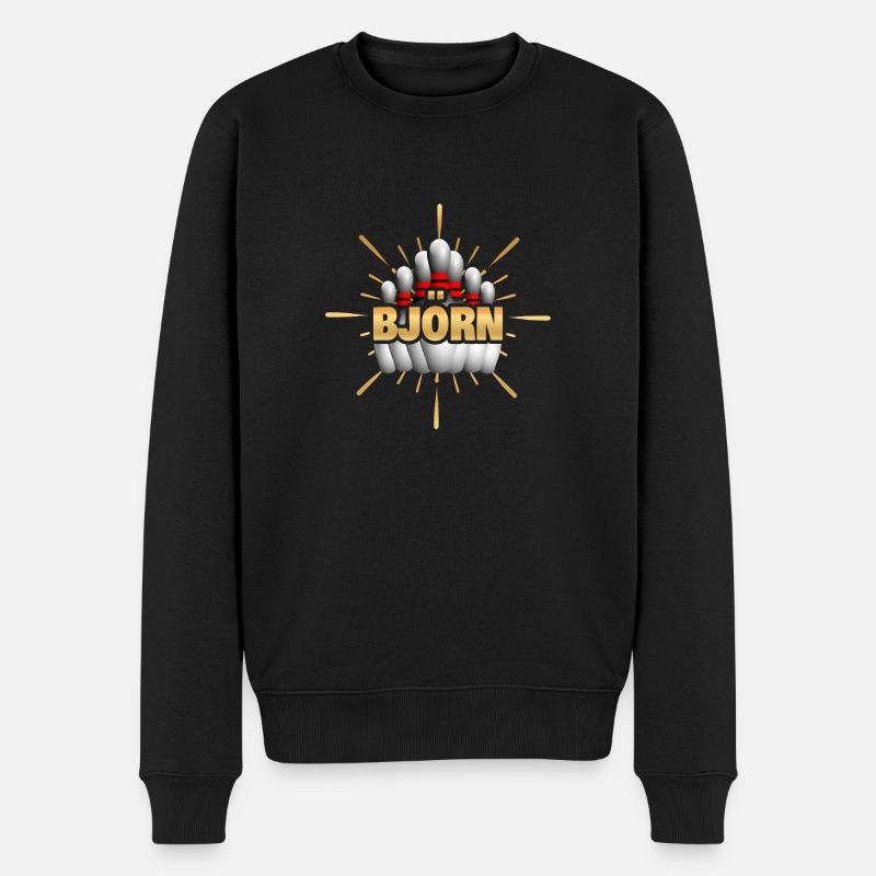 Bowling Björn - Männer Premium Bio Pullover - Schwarz