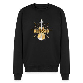 Violinist Alessio - Männer Premium Bio Pullover - Schwarz - Vorne - Nico (187cm)
