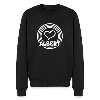 Geschenk für Albert - Männer Premium Bio Pullover - Schwarz - Vorne - Nico (187cm)