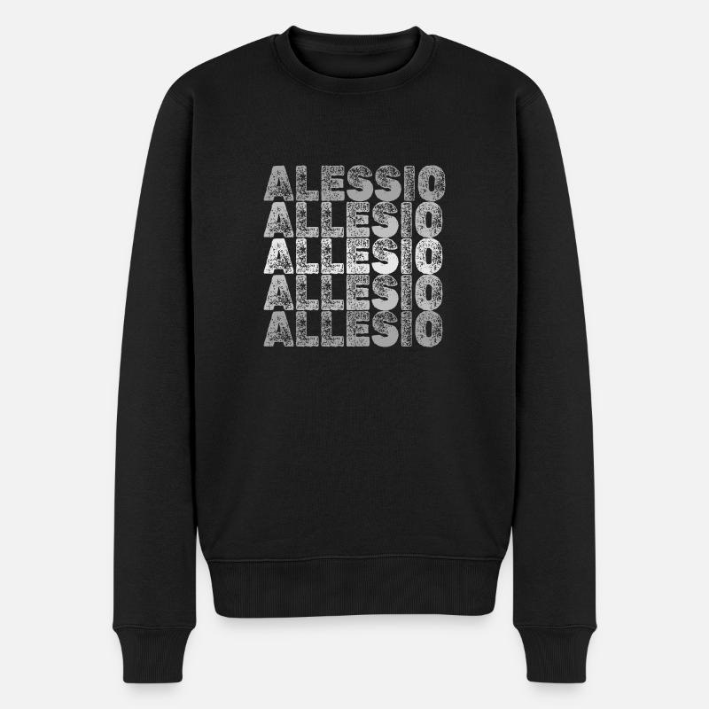 Allesio Allesio - Männer Premium Bio Pullover - Schwarz