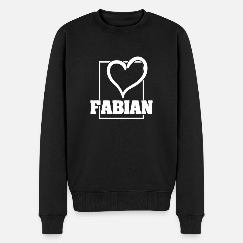 Fabian als Frau - Männer Premium Bio Pullover - Schwarz